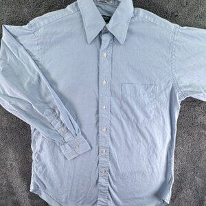 Gitman Bros For Bruce Baird & Co Long Sleeve Button Up Shirt Men’s Blue TTX 15